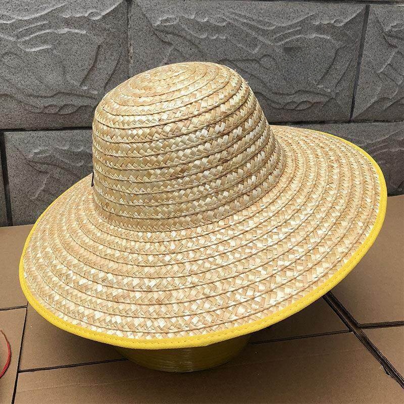 Agriculture Farming Hats - หมวกฟางปีกกว้างกันแดดสำหรับฤดูร้อน ทำมือ เหมาะสำหรับทำฟาร์ม ตกปลา กลางแจ้ง ระบายอากาศได้ดี