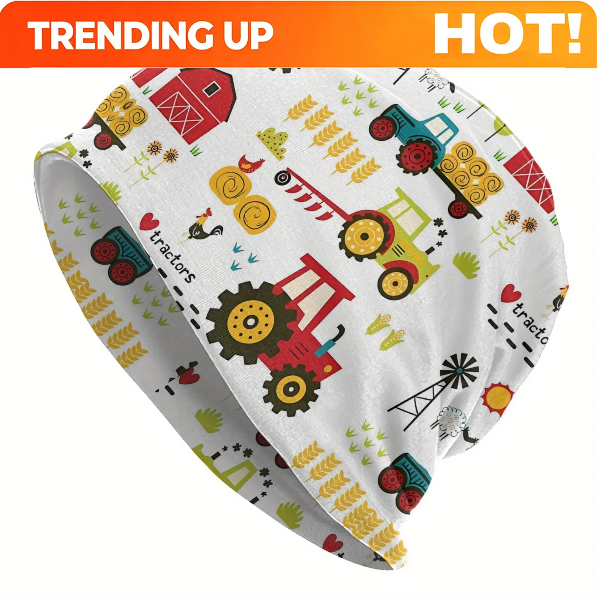 Agriculture Farming Hats - หมวกบีนนี่ผู้ชายลายรถแทรกเตอร์ BIIHUDU แบบสั่งทำพิเศษ - สไตล์ฟาร์มสุดเก๋พร้อมลายรถแทรกเตอร์, หมวกแปลกใหม่ธีมการเกษตรชนบทสำหรับรถแทรกเตอร์,