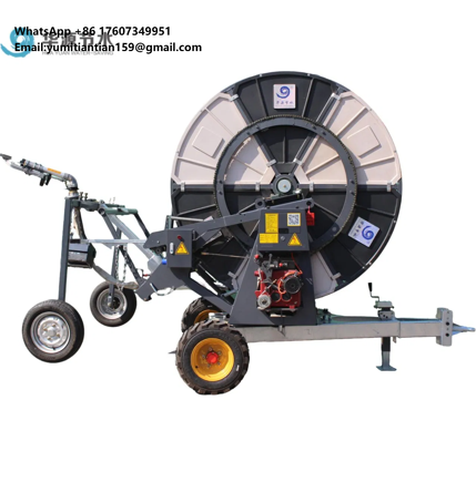 Farming Agriculture - ระบบฉีดน้ำทางการเกษตรแบบโลหะพร้อมมอเตอร์และปั๊ม IoT พร้อมม้วนสายยางที่ทนทาน
