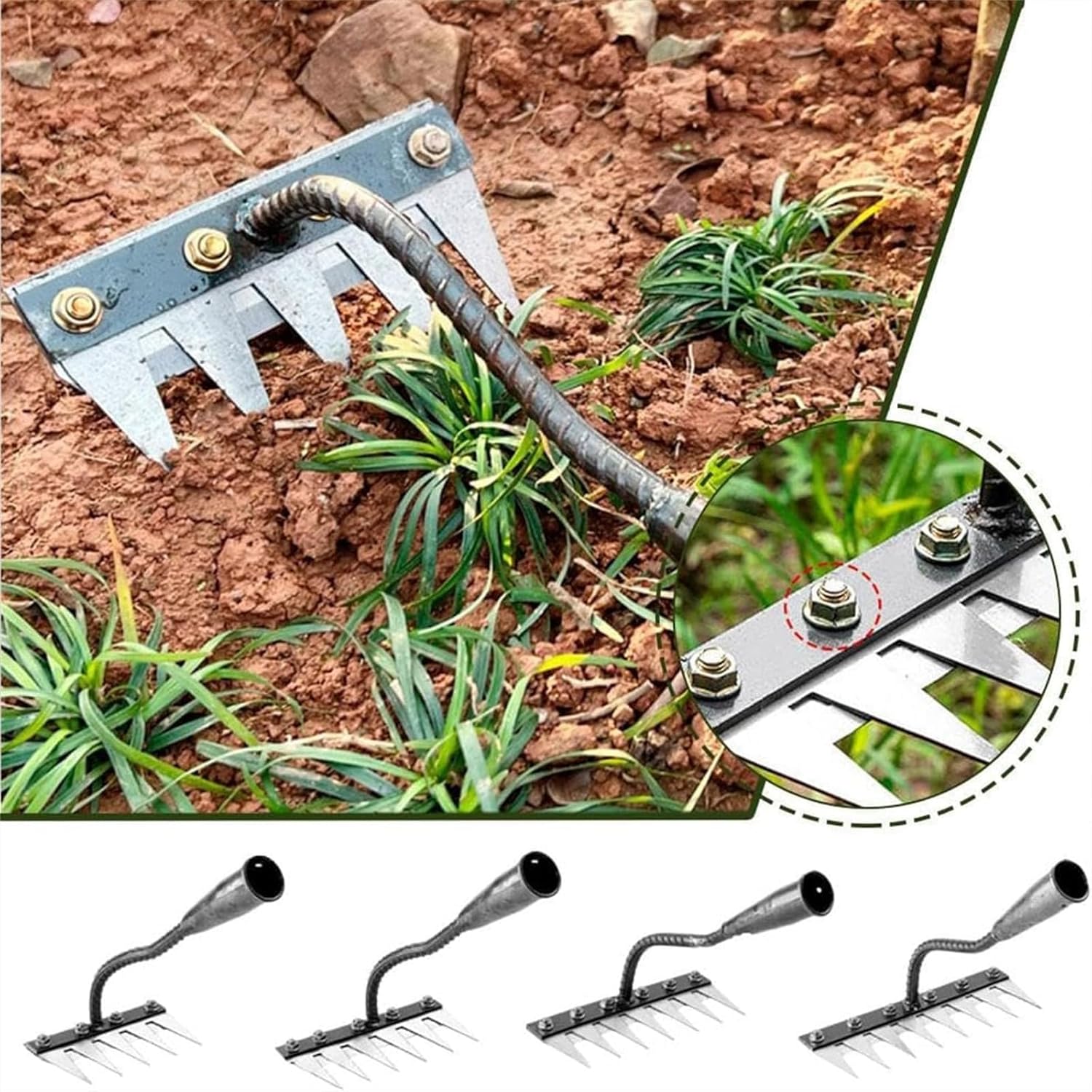 5/6/7/8 ฟันโลหะ Rake Garden Ma - Agriculture Farming Hand Tools บทวิจารณ์และราคา